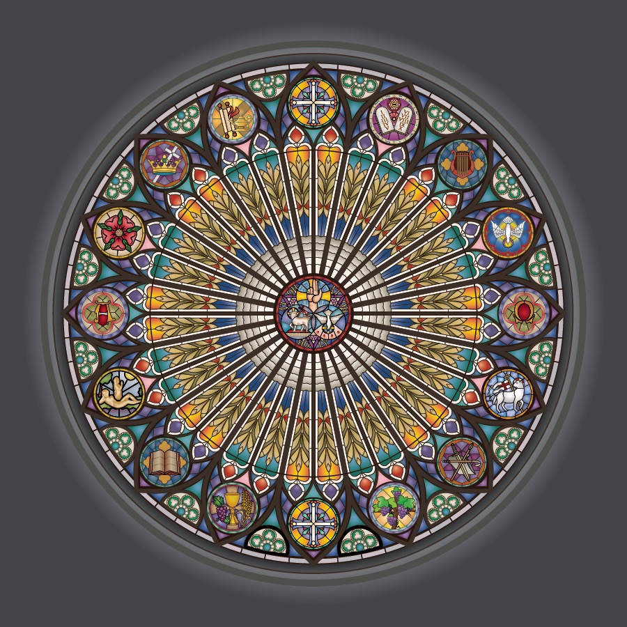 My own illustration based on the rose window of Cathédrale Notre-Dame de Strasbourg.