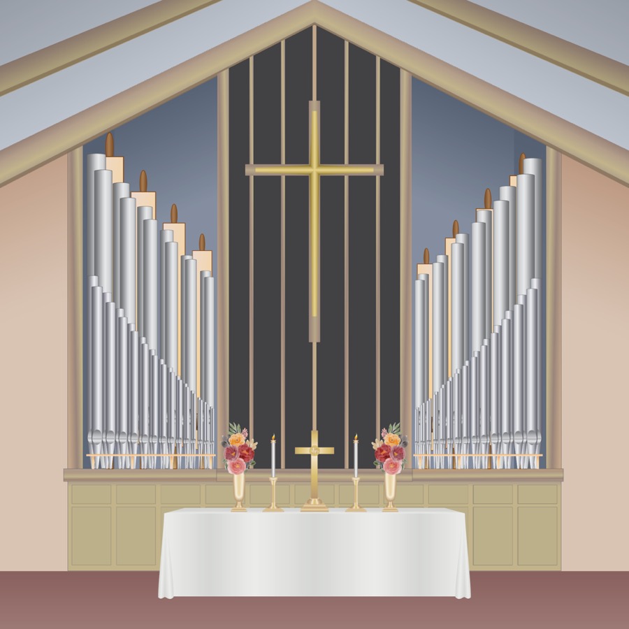 Simple and small, the Casavant of Calvin Presbyterian in Louisville where I served as tenor soloist.